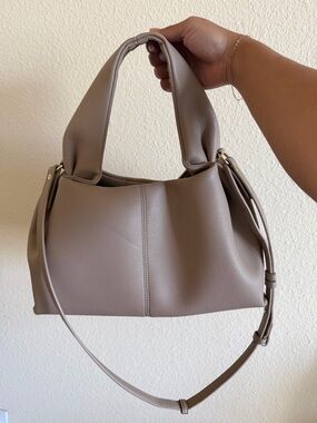 Taupe Shoulder Bag with Adjustable Strap
